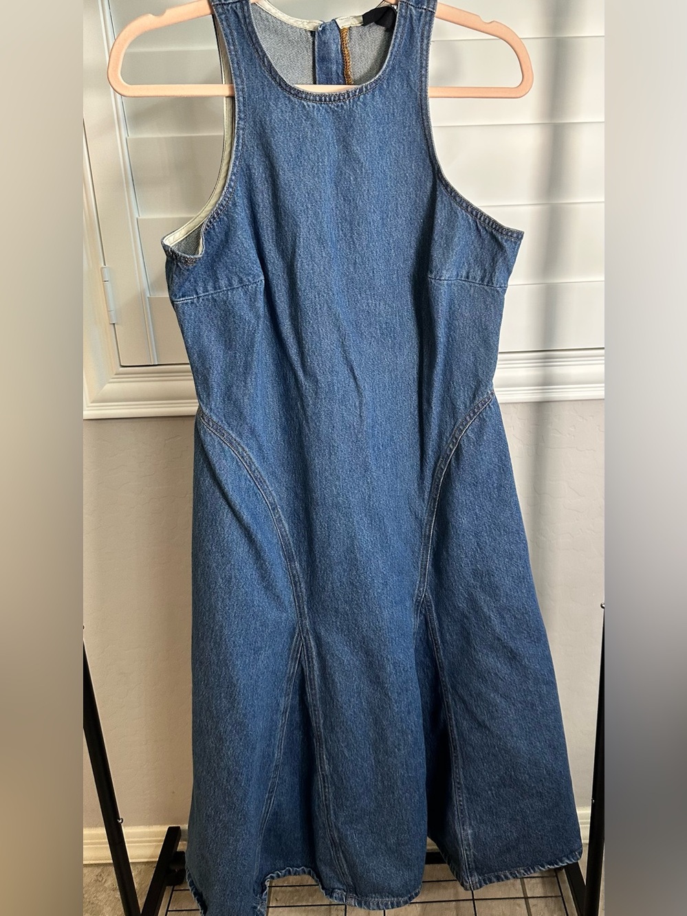 Sleeveless Denim Midi Dress - Blue